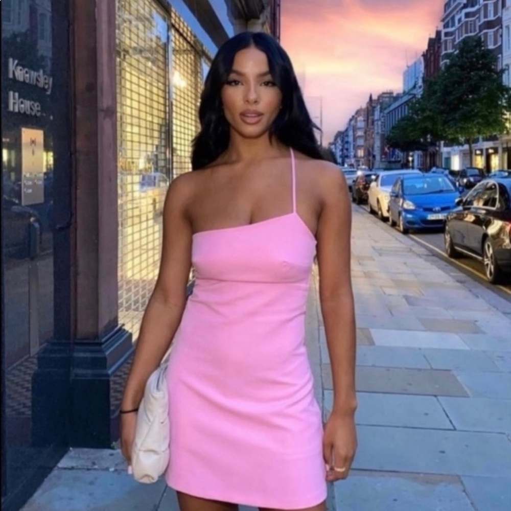 Zara pink asymmetrical dress